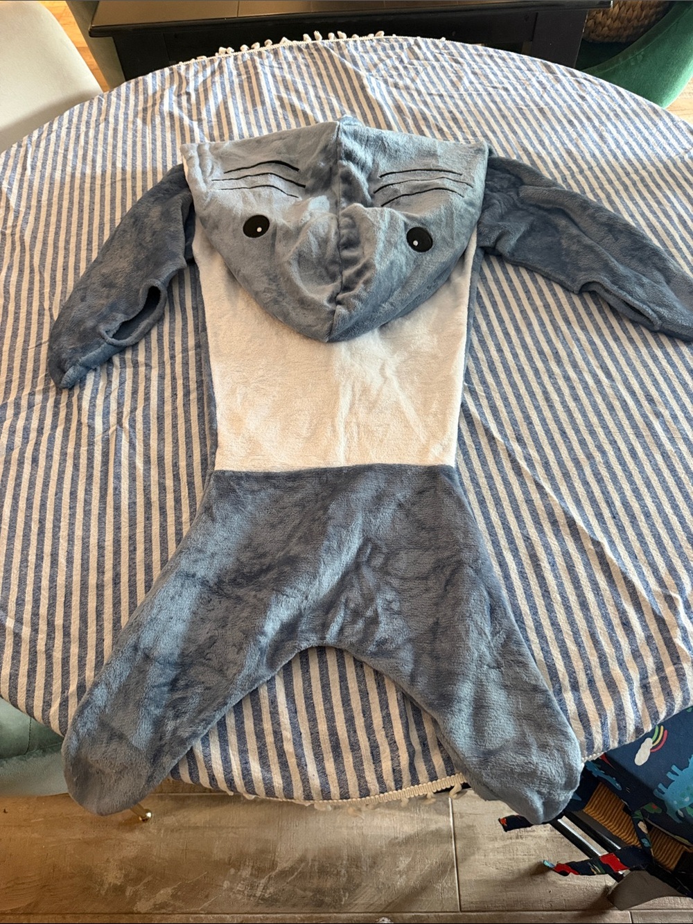 Children's Shark One-Piece Plush Costume - Gray & Cream
